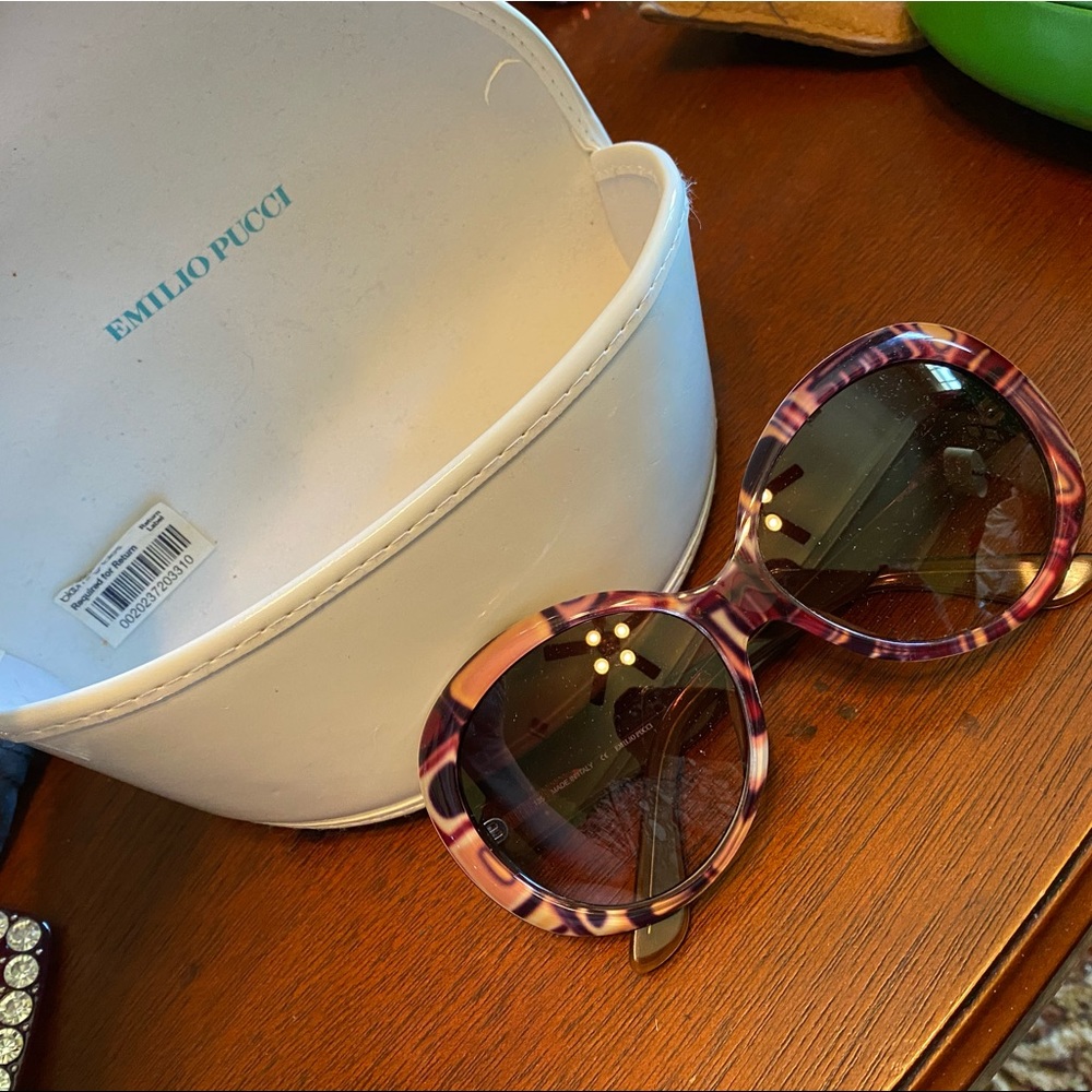 Emilio Pucci Maroon/Purple print sunglasses w/case